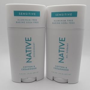 NATIVE Deodorant x2 Cotton & Cedarwood Sensitive Skin
